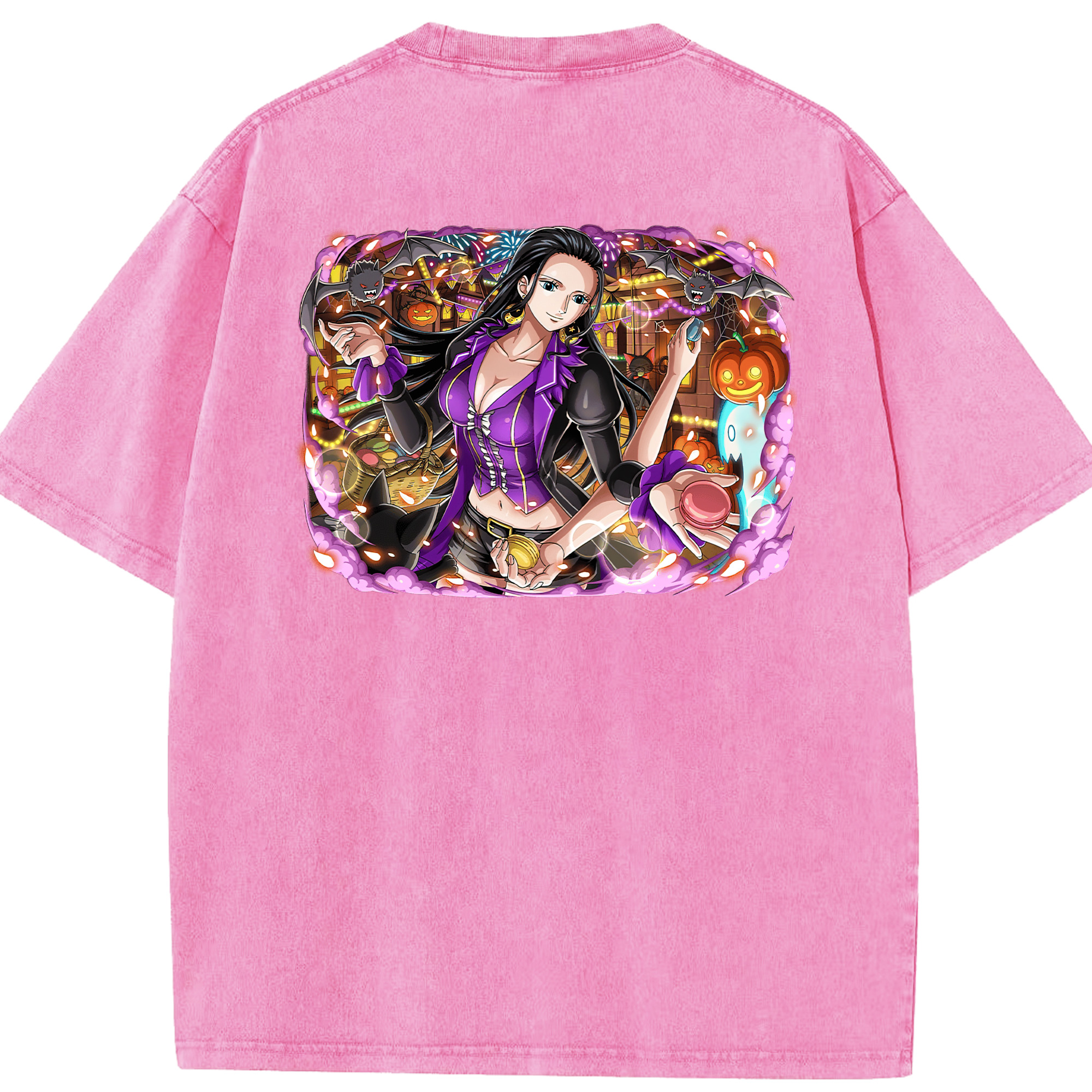 ワンピース ニコ・ロビン ONE PIECE Nico Robin 綿100% ヴィンテージ風 半袖Tシャツ（背面プリント）